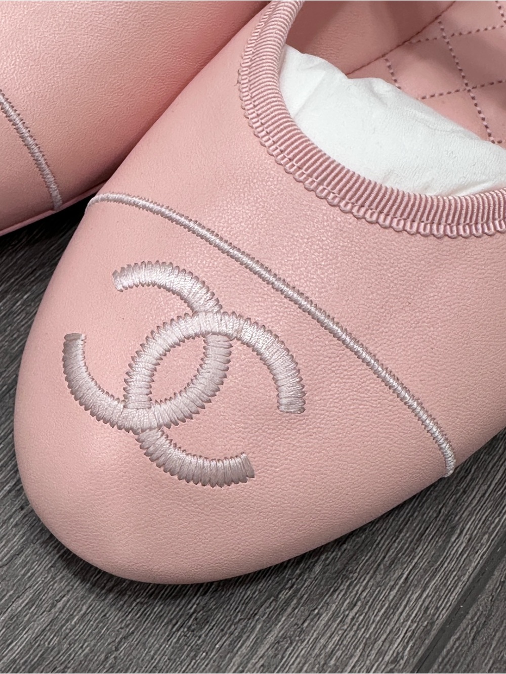 2026 CHANEL CC LOGO PINK LEATHER MARYJANE BALLET FLATS SHOES SILVER BUCKLE 40.5 - Picture 4 of 14